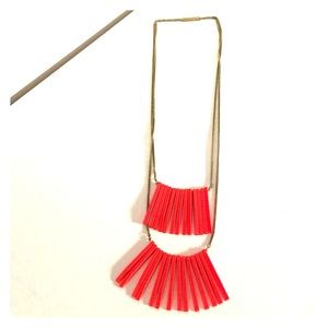 H&M Coral Fringe Necklace